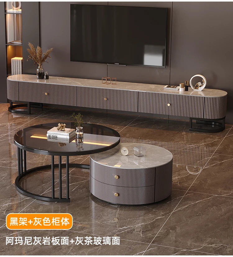 Modern Metal Handles Tv Stand European Unique Simple Minimalist Tv Stand Trendy Industrial Tv Meubel Furniture Home Living Room