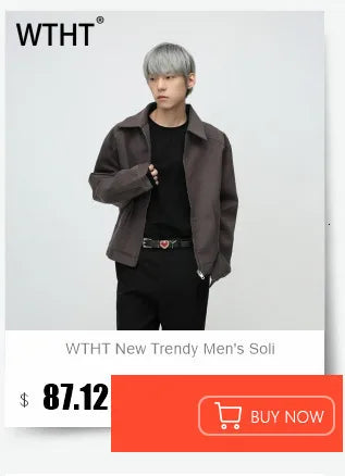 WTHT Fashion Men‘s Plush Spliced Thicken Design Loose Coats Trendy 2025 Autumn Solid Color Laple Casual Jackets Male 2A2218