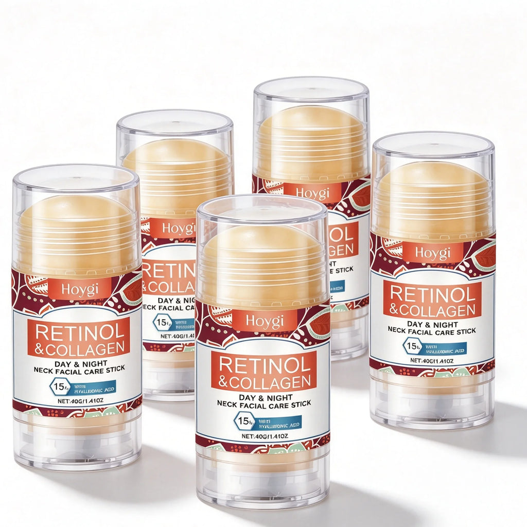 Retinol Collagen Neck and Face Care Stick Fast Hydrating 15% Hyaluronic Acid Anti Wrinkle Anti Aging Neck Line Cream Stick Smooth Fine Lines Sagging Skin Tightening Moisturizing Beauty Stick 40g,Multi Area Application