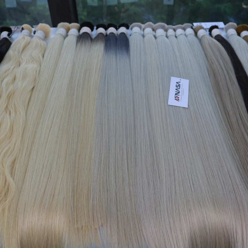 Hot Selling 100 Grams Vietnamese Natural Straight Virgin Hair Bulk Extensions 100% Raw Unprocessed Human Hair Bleached Chemical