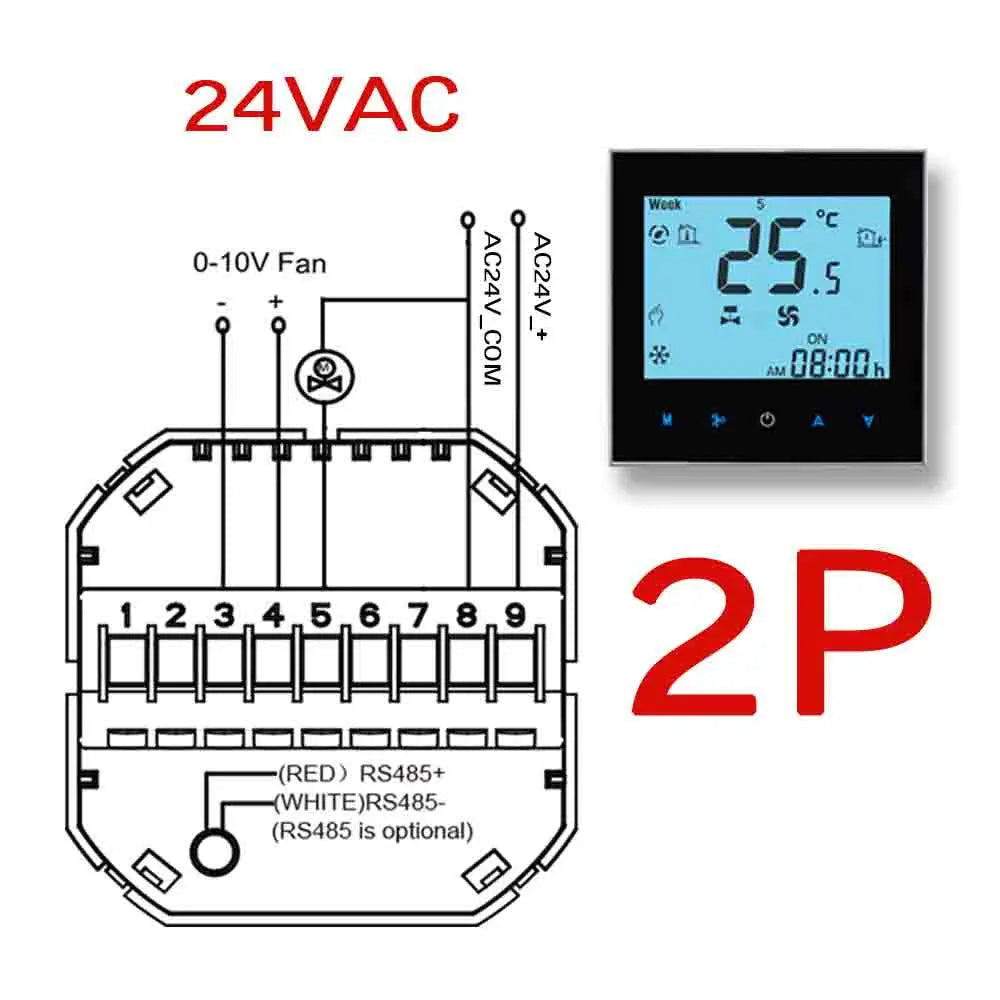 0-10V fan temperature regulator 2P air conditioning temperature controller with TUYA WiFi