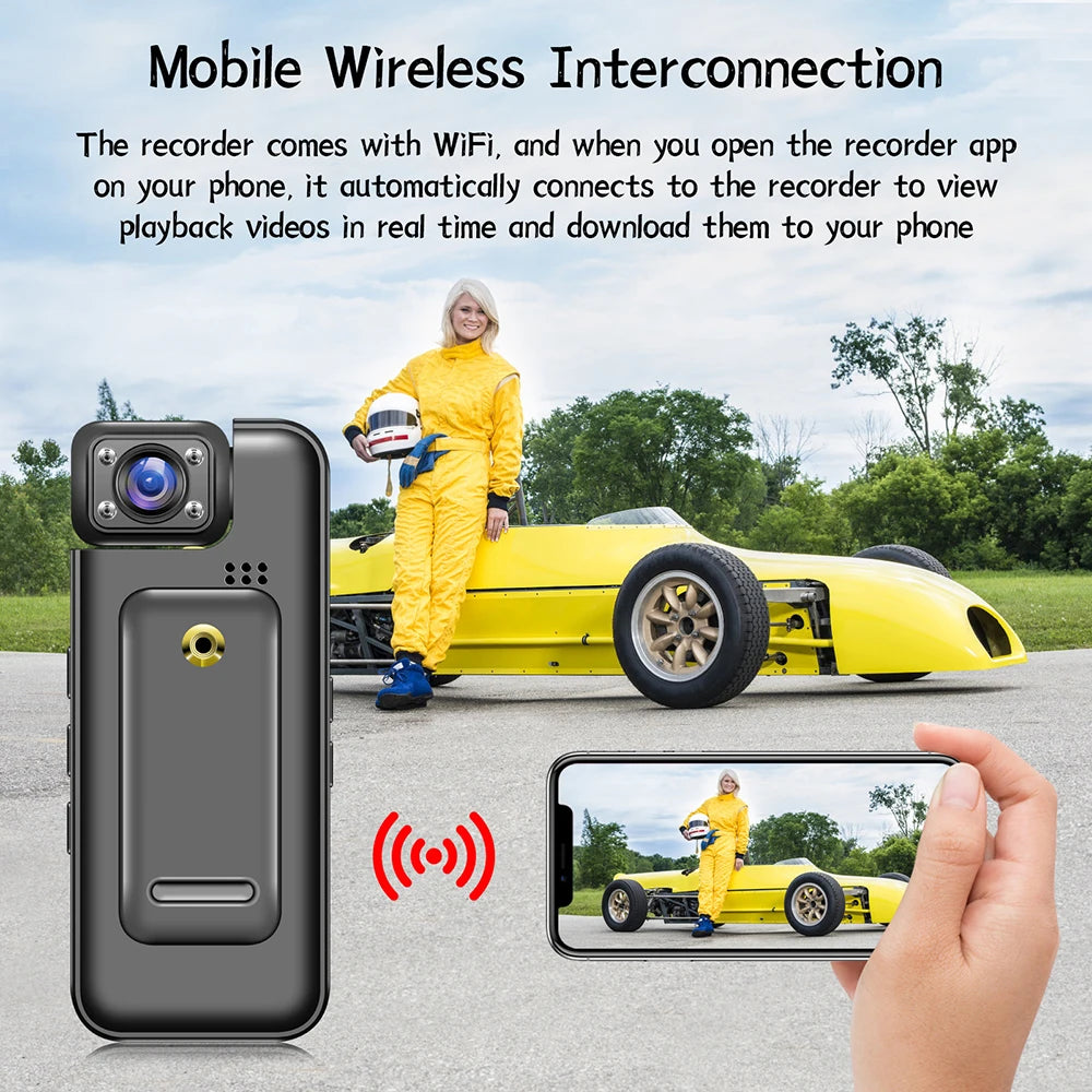 4K Ultra Hd Wifi Portable Body Camera Night Vision 180° Lens 8H Recording Motion Detection Mini Recorder For Cycling & Security