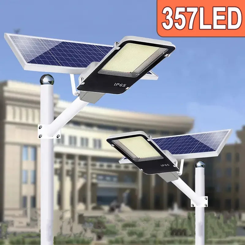 357LED Powerful Outdoor Solar Street Light 6500K IP65 Waterproof 4000/3000mah Street Light For Garage Garden Wall Lamp
