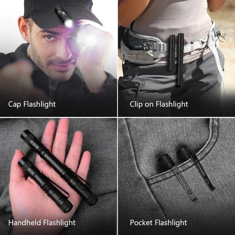 Portable Mini LED Flashlight Use AAA Battery Small Pen Light medical examination Ultra Brigh Outdoor Emergency Handheld Torch
