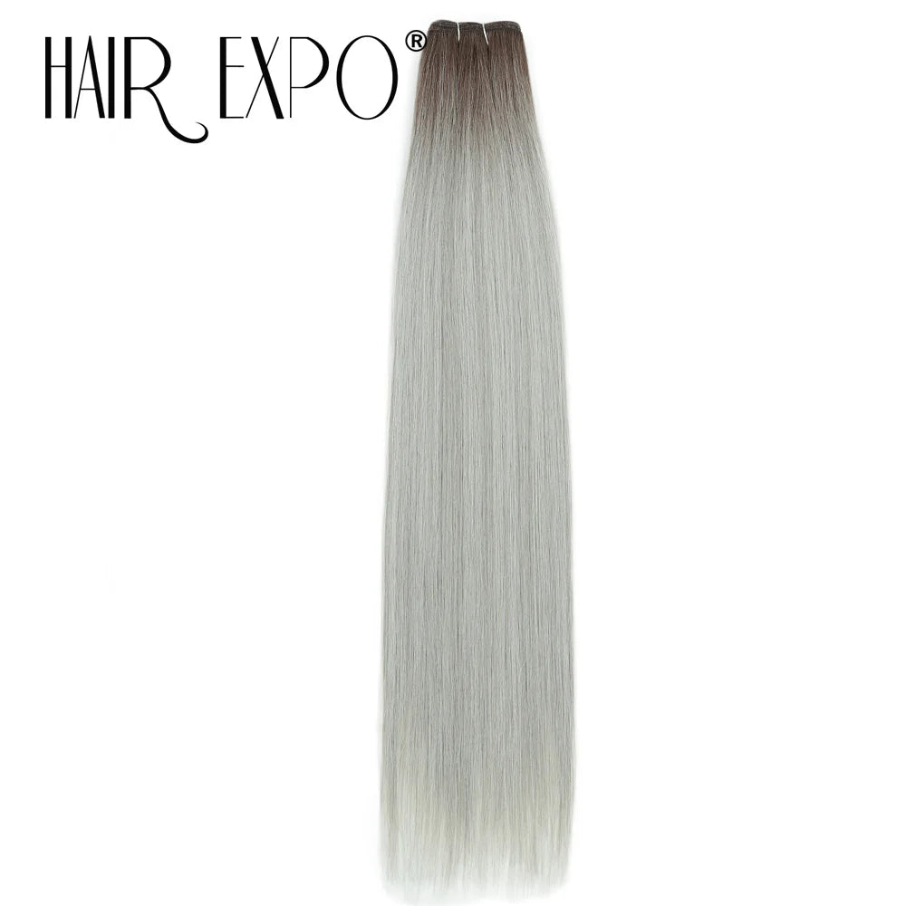 26" Bio Straight Hair Bundles Natural Soft Heat Resistant Fiber Synthetic Fiber Hair Extensions Protein Straight Hair Weave