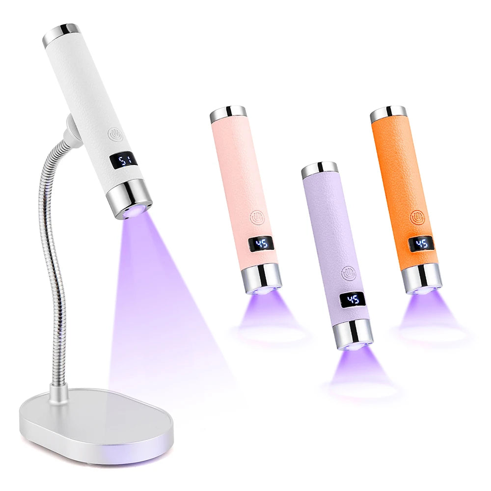 Auto-Sensing Handheld Nail Dryer Smart Sensor Nail Gel Curing Desk Nail Lamp Portable Gel Nails Fast Drying UV LED Light Pen