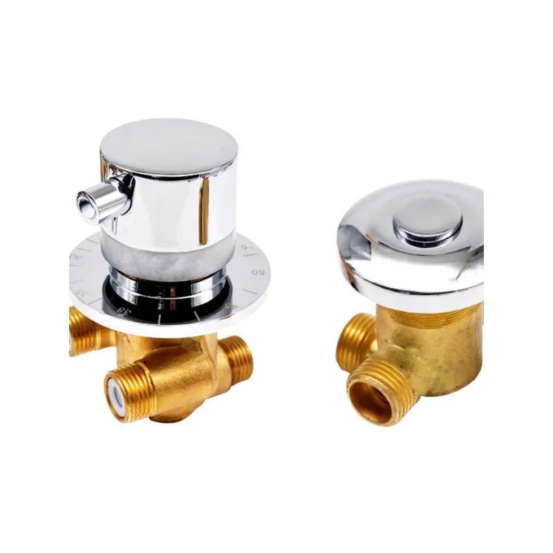 Way Output Thermostatic Brass Shower Faucets Wall Mounted Cold&Hot Water Mixing Valve Mixer Tap Thermostatic Shower Valve