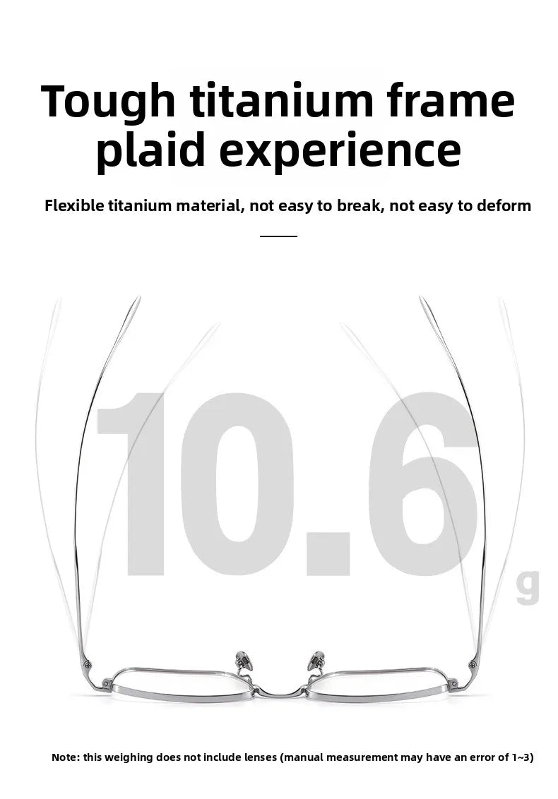 CLLOIO Pure Titanium Wire Retro Half Frame Glasses Men Women Fashion Reading Glasses Optical Prescription Progressive Eyeglasses