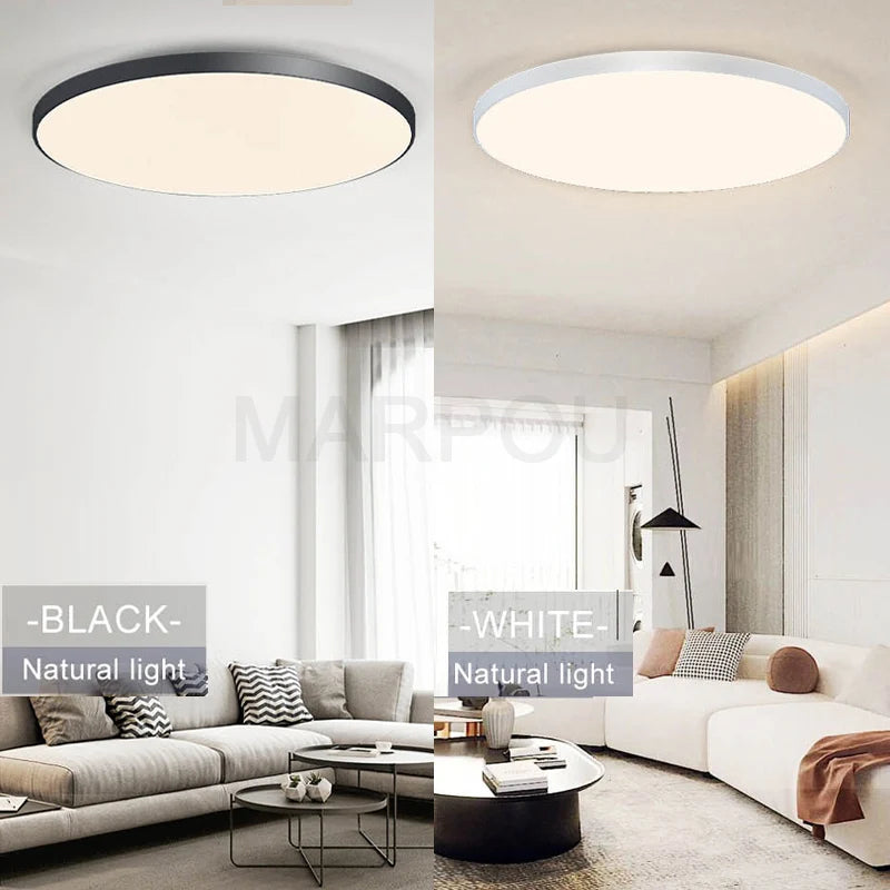 MARPOU Smart Ceiling Lamp LED Lamp for Bedroom Large Ceiling Lamps LED Lights with Remote Control Dimmable LED Lights for Room