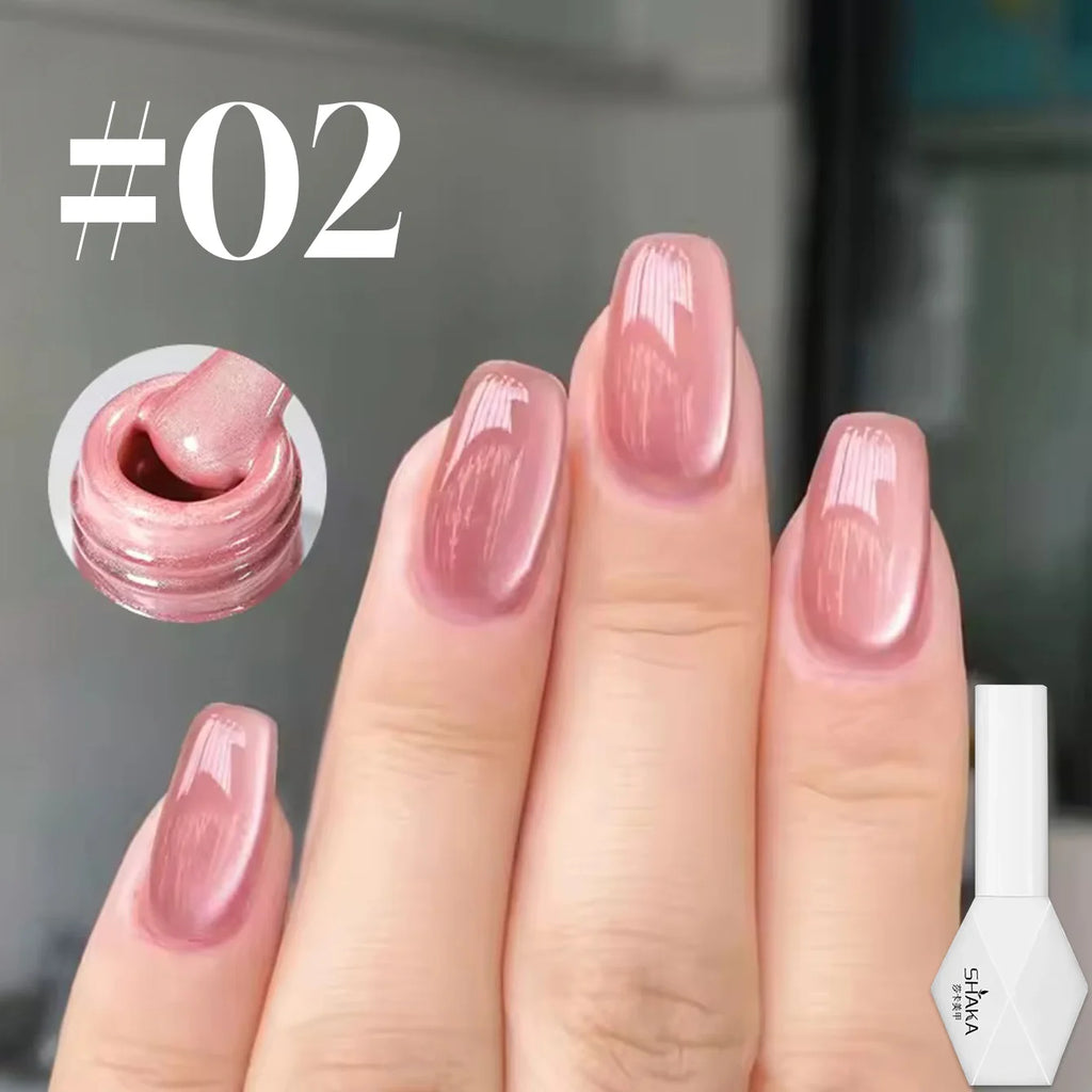 1-12pcs WS Summer Nails White Pink Blue Black Glass Bead Magnetic Gel Nail Polish Semi Permanent UV Soak Off Nail Art Decoration