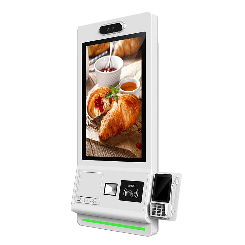27-Inch Factory Kiosk for Aliexpress, Touch Screen LCD QR Thermal Printer RFID Android Windows Self-Service