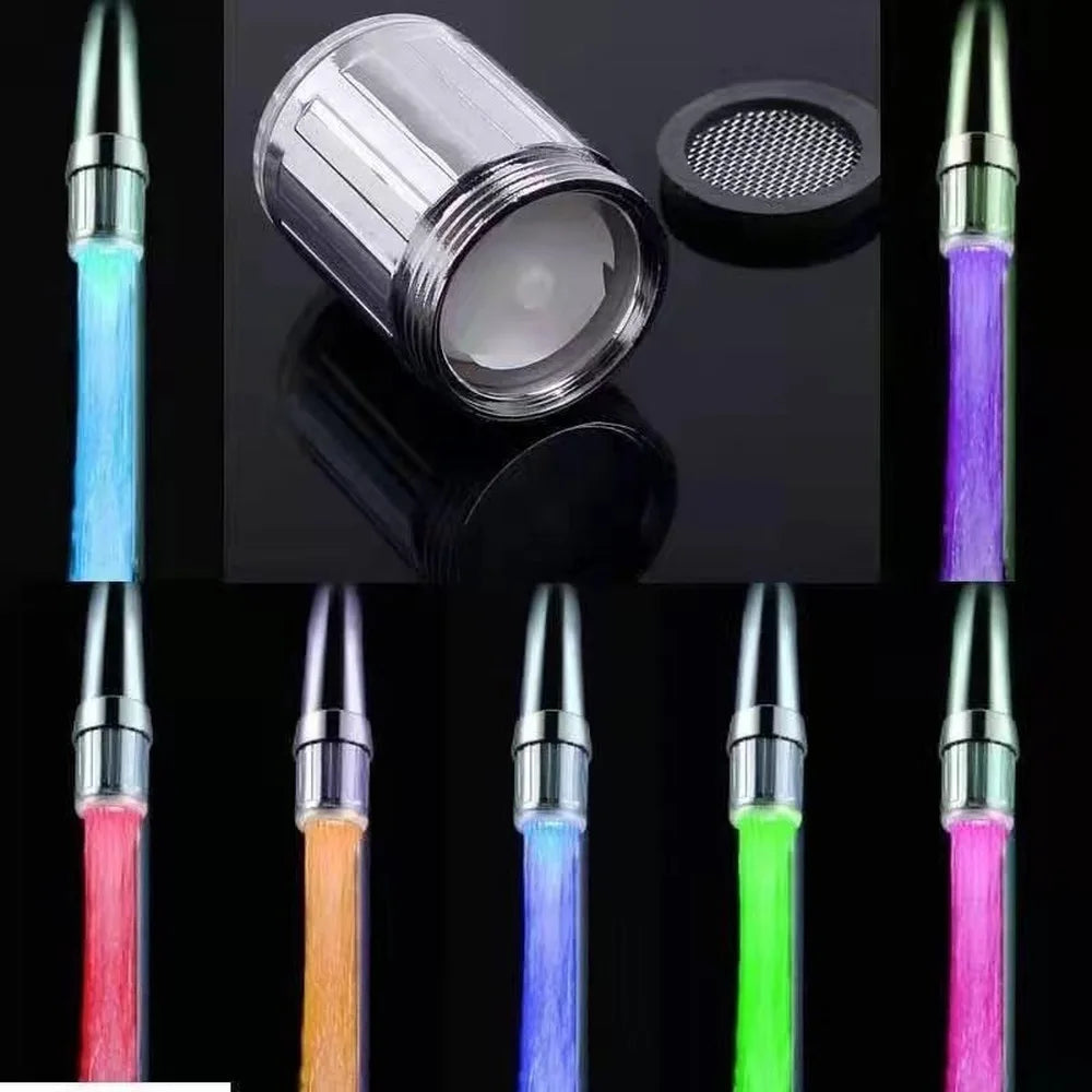 1PC Creative Faucet Extender LED Temperature Sensor 3-Color Light-up Faucet Kitchen Bathroom Glow Water Faucet Tap Nozzle Shower