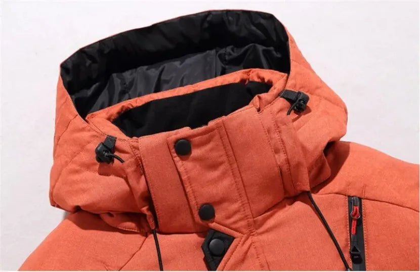 Down Jacket Male Winter Men White Duck Down Jacket Hooded Outdoor Thick Warm Padded Snow Coat Oversize M-4XL