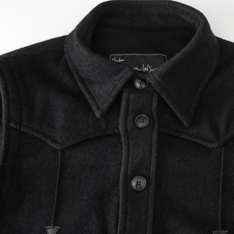 HKSH Spring Autumn Men's Tide Dark Punk Wool Deconstructed Leather Patchwork Jacket Fashion Vibe Vintage Y2K Gothic Coat HK27230