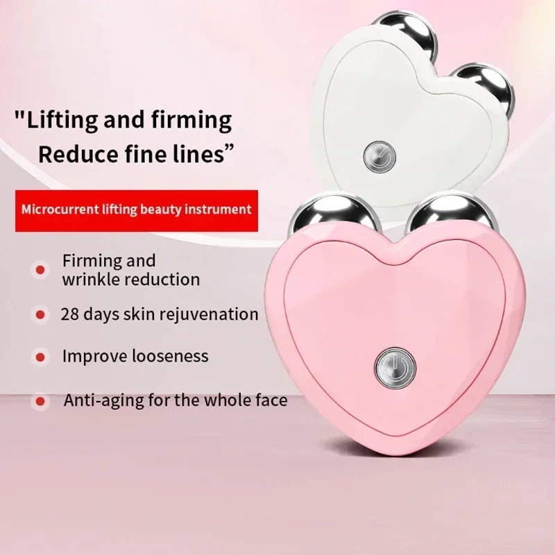 Face Lifting Machine Facial Massager EMSMicrocurrent Roller Skin Tightening Charging Facial Anti Wrinkle Rejuvenation Beauty