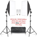 New 30w 40w Photography 50x70CM Softbox Lighting Kits System Soft box Continuous Light Use For Photo Studio Portrait Shooting