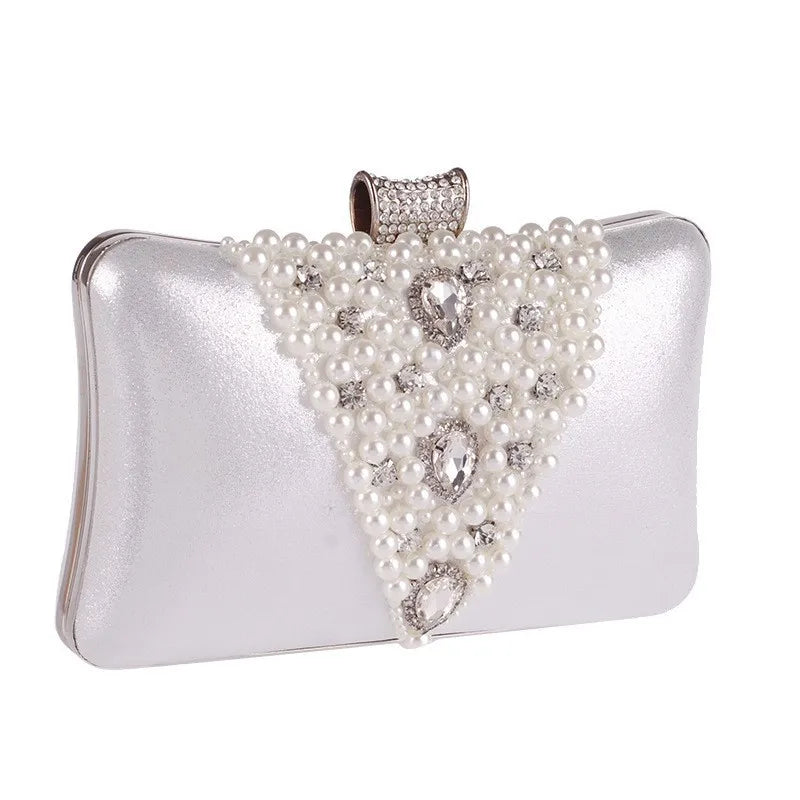 Women's Diamond Dinner Bag Portable Party Banquet Pearl Cheongsam Dress Fashion Rhinestone Handheld Clutch Bag Bolsas Grife Luxo