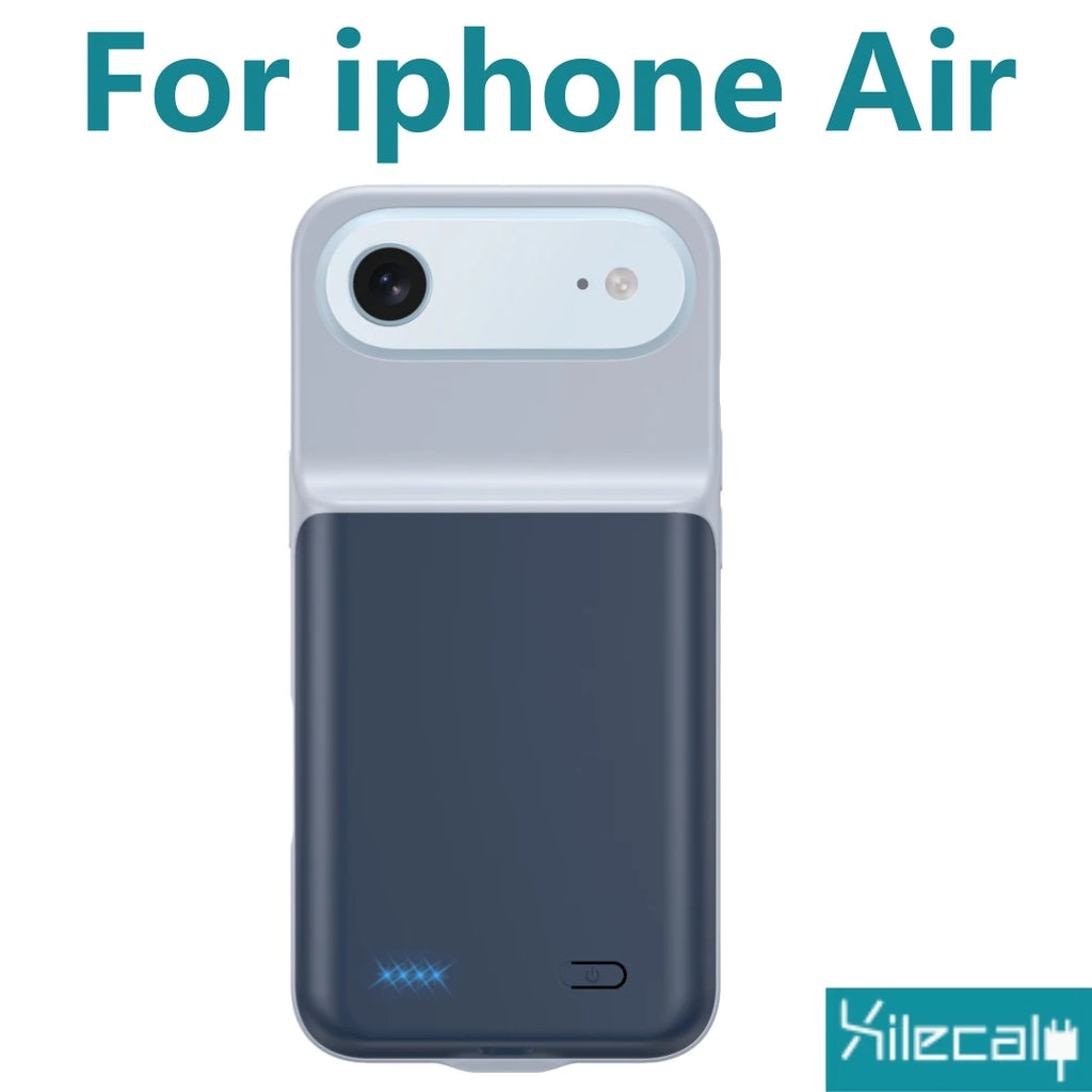 Xilecaly Smart Battery Charger Case For iphone 17 Pro Max Battery Pack Power Bank External Charging Cover For iphone Air 17Air