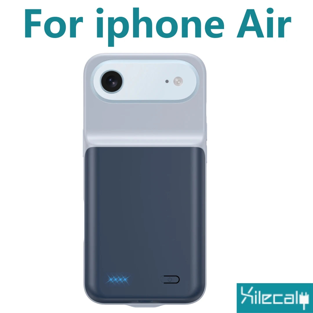 Xilecaly Smart Battery Charger Case For iphone 17 Pro Max Battery Pack Power Bank External Charging Cover For iphone Air 17Air