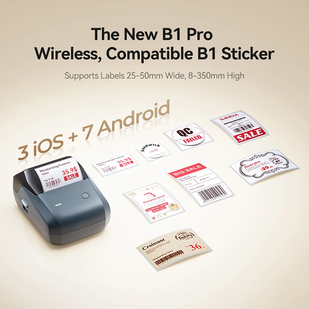 Niimbot B1/B1 PRO Thermal Label Printer Bluetooth Pocket Label Maker Barcode QR Code Self-adhesive Sticker Labeling Machine