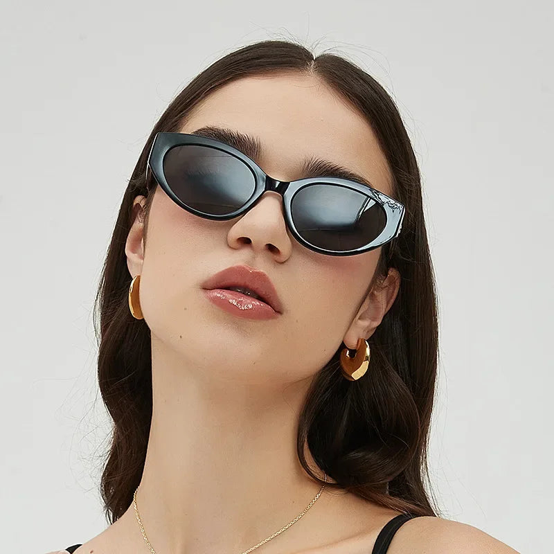 Small Oval Beautiful Sunglasses Women Men Brand Designer Fashion Sun Glasses Female Male Cool Punk Mirror Oculos De Sol