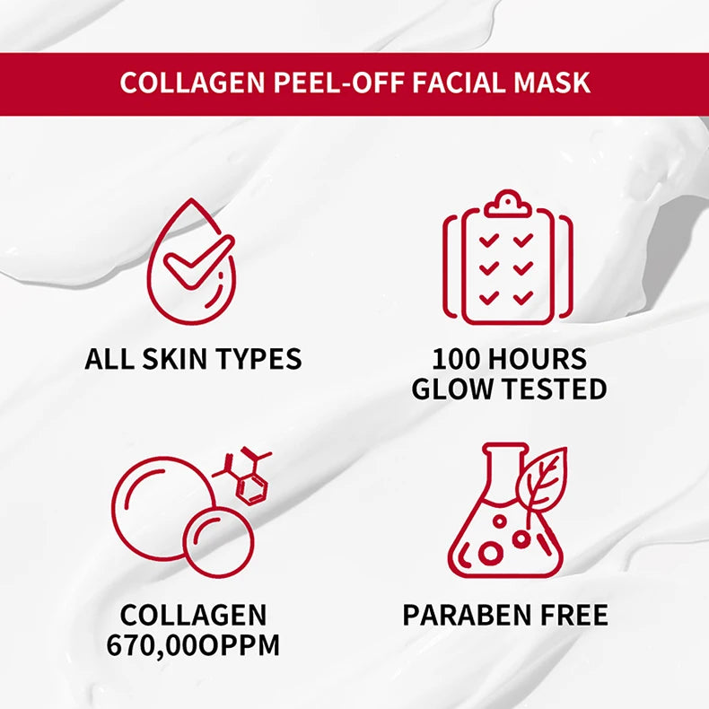 2pcs Collagen Facial Peel-Off Mask Hydrating Firming Moisturizing Mask For Elasticity Reduces Sagging Dullness Hydrating