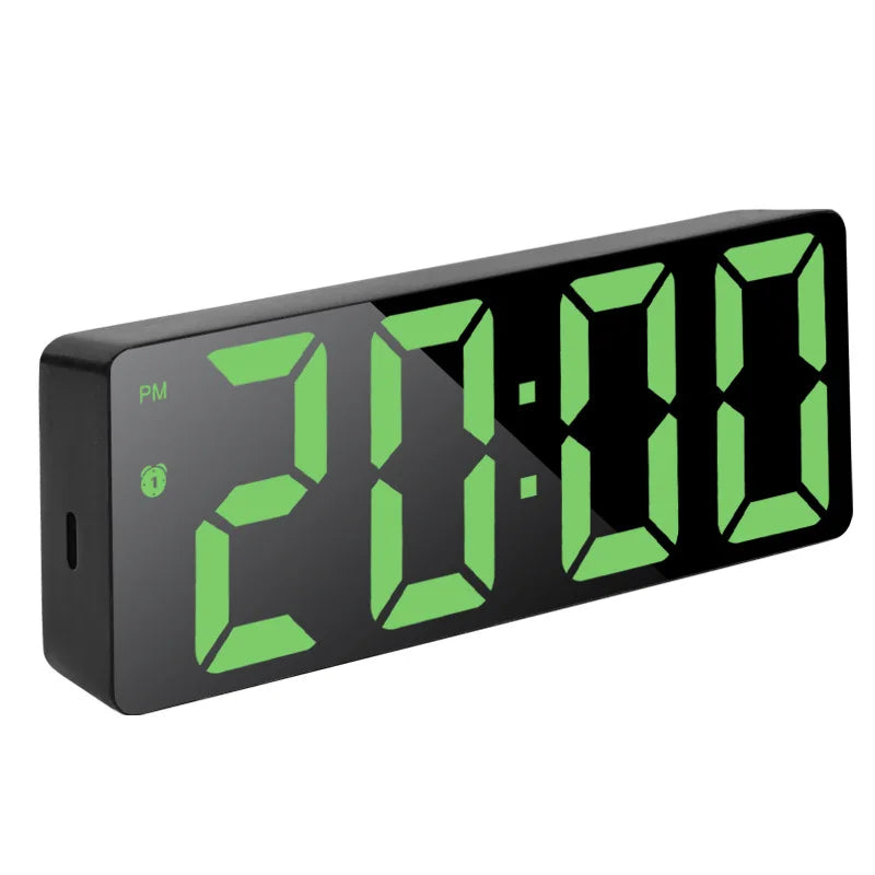 Modern LED Mirror Alarm Clock, Electronic Digital Clock, RGB Silent Non-ticking, Modern Bedroom Dorm Decor