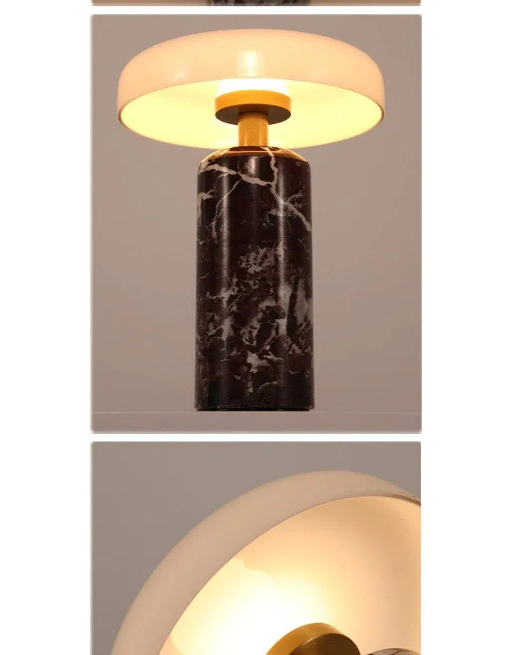 Table Lamps Luxury Glass 110V/220V Marble USB Lighting Rechargable Space Mood Light Table Light Bedroom Living Room Decoration
