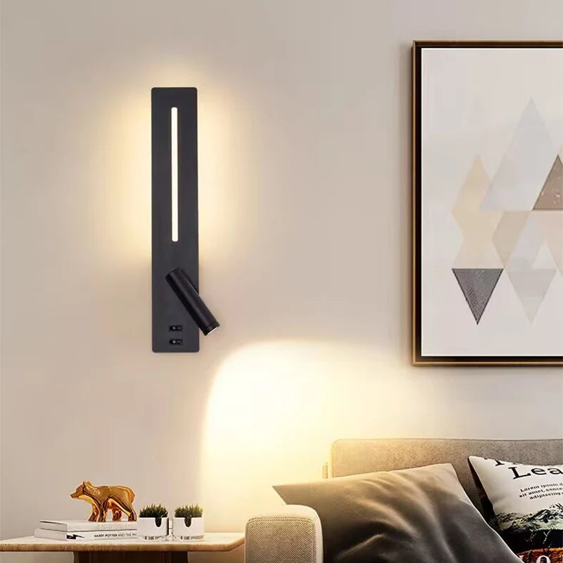 LED Wall Light Interior  Mobile Phone Charging USB Wall Lamps With Switch Bedroom Bedside Reading Lights Decoration Living Room