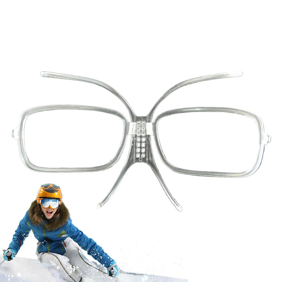 Ski Goggle Lens Insert Adjustable Optical Adapter Frame For Snowboard Goggles, Glasses Wearers, Secure Fit Over Eyeglasses