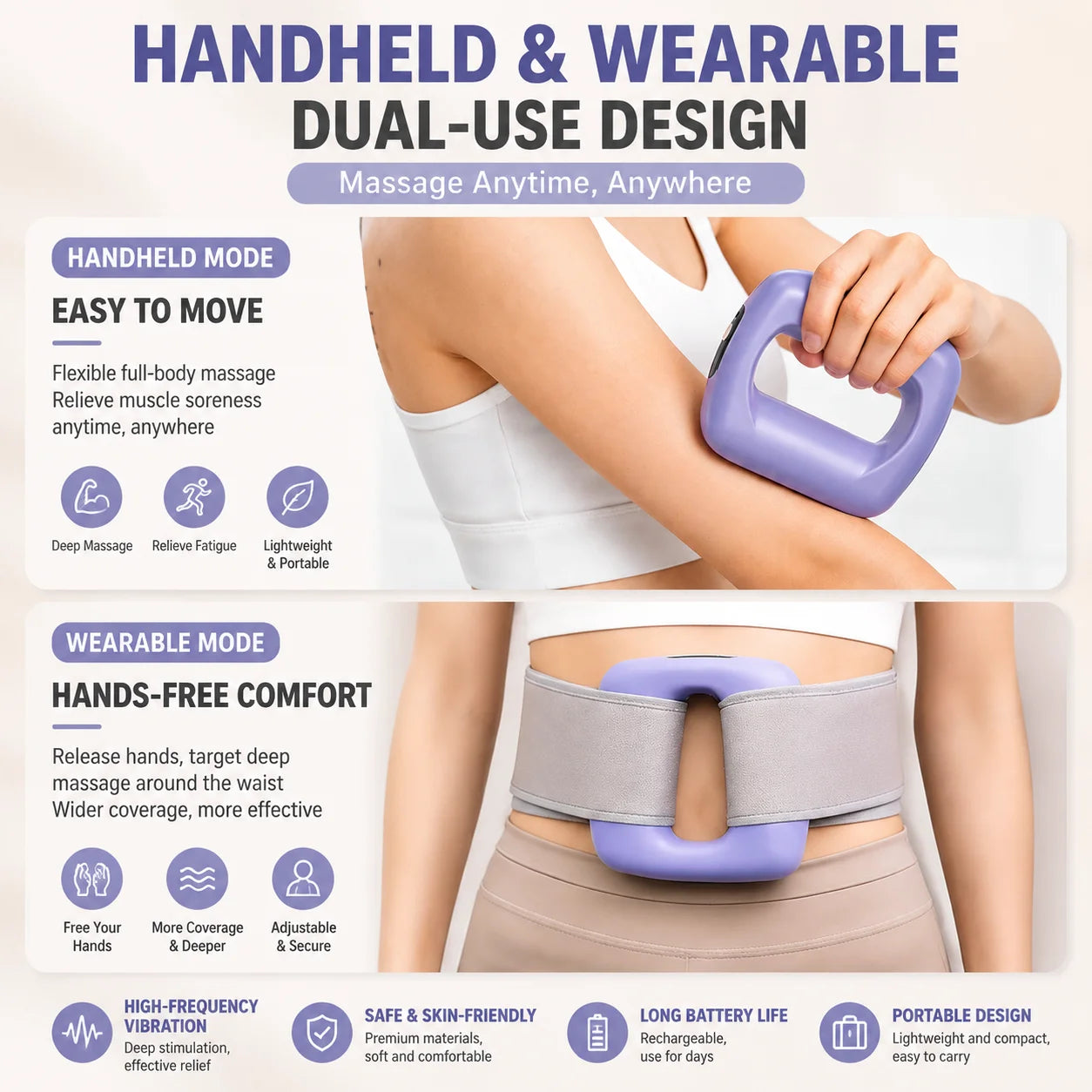 Mini Fat Shaking Massager USB Rechargeable Vibrating Muscle Relaxation Body Slimming Massage Device Portable Fitness Tool