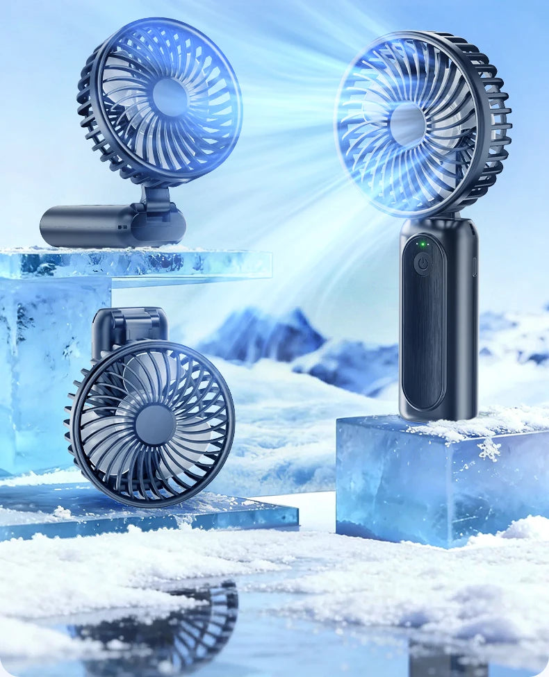 Outdoor Handheld Fan, Small Mini Fan, Foldable, Portable, Hanging on Neck, Speed, USB Rechargeable, 3600mAh Handheld ﻿