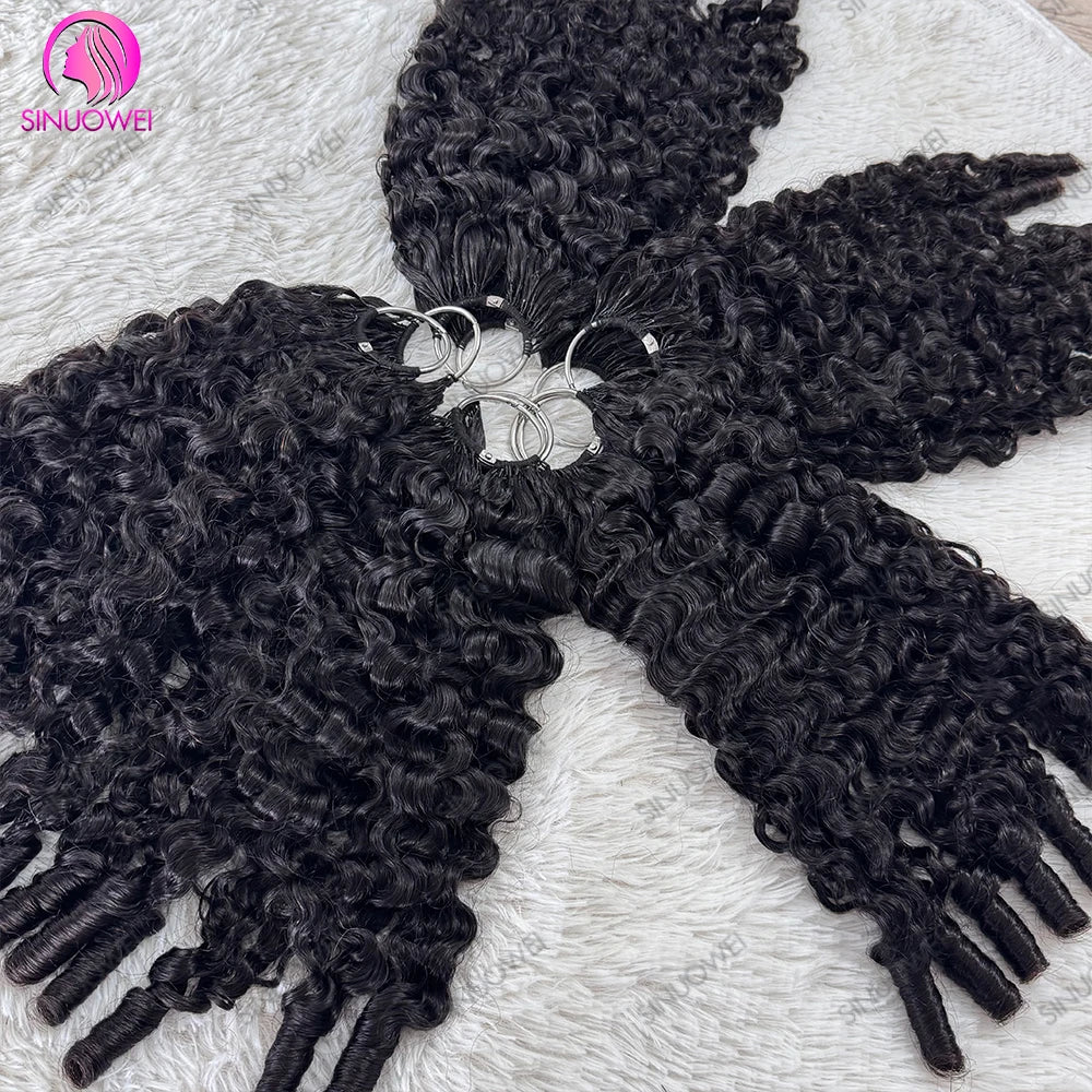 12A Burmese Curly Crochet Human Hair Bundle Pre-Separated Feather Crochet Hair Invisible Crochet Hair Extensions Wholesale Sales