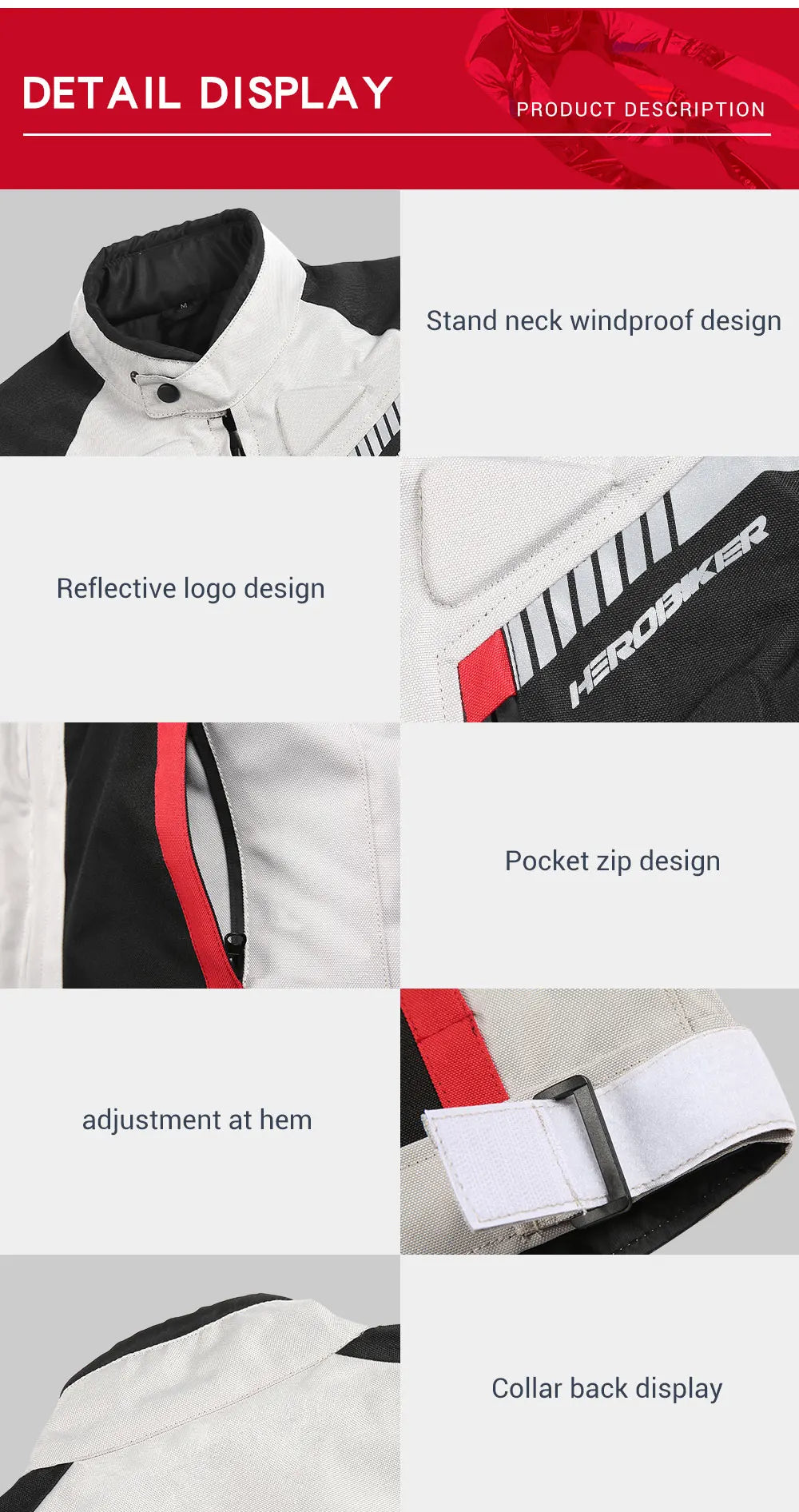 Men Waterproof Motorcycle Jacket Night High Visible Motorbike Racing Jacket Motorcycle Pants Moto Clothing With EVA Protection