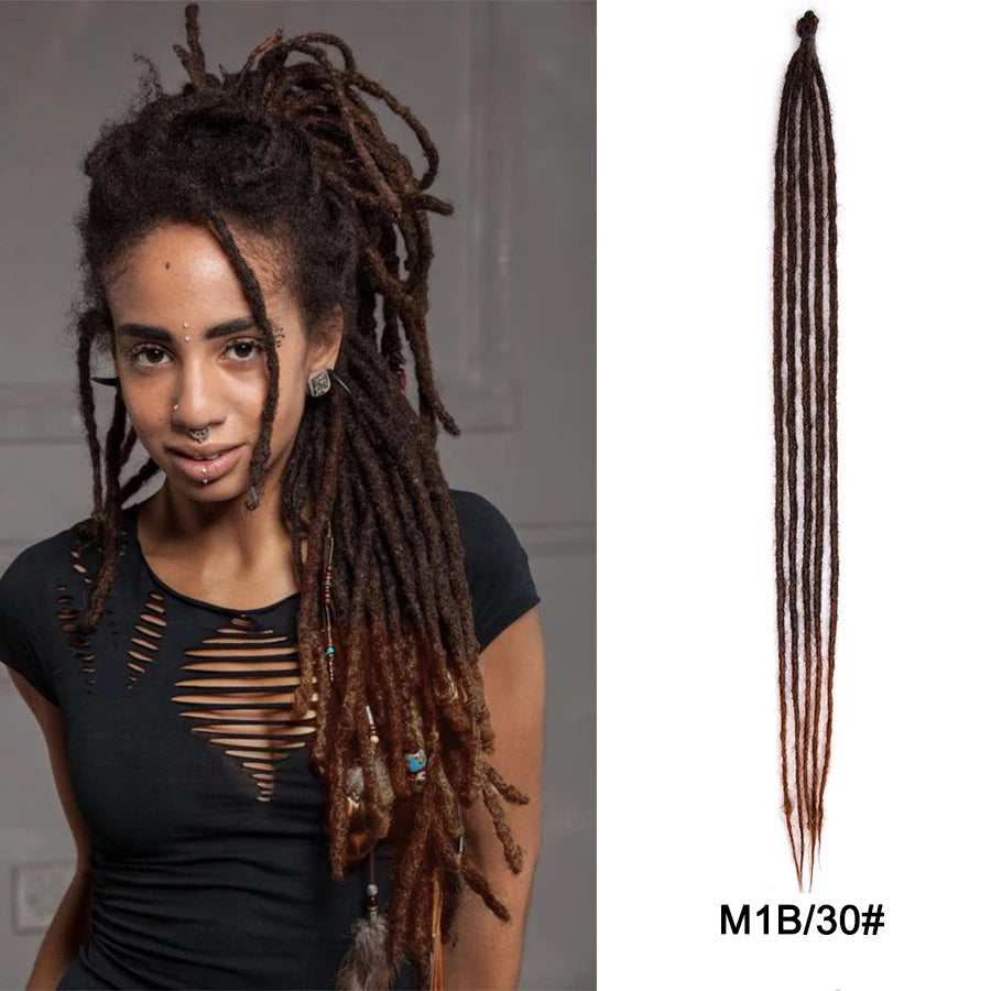 20"36Inch 5Strands Handmade Dreadlocks Extensions Ombre Synthetic Dreads Dreadlocks Twist Braiding Hair Reggae Dreads Braids 