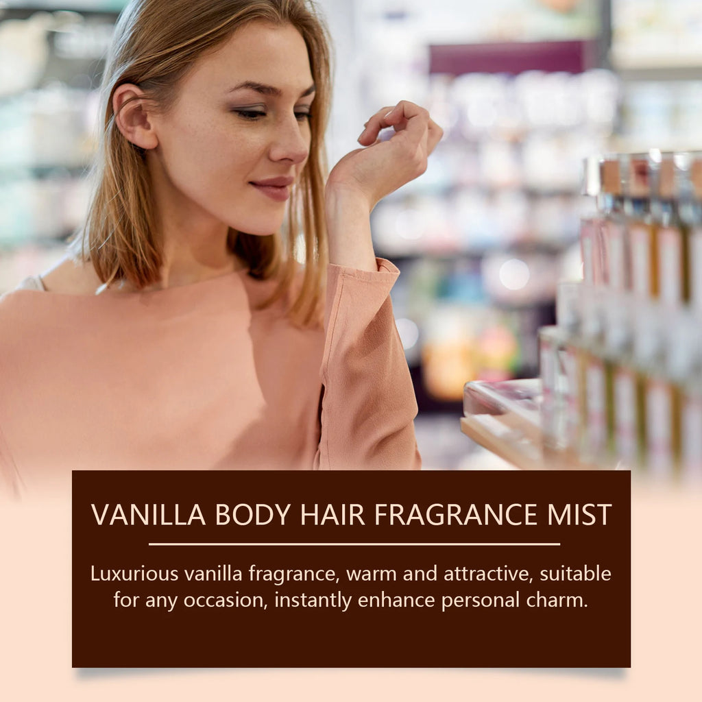 Vanilla Scented Body Fragrance Spray, Naturally Fresh Light Scent, Long-Lasting Daily Body and Hair Perfume Spray