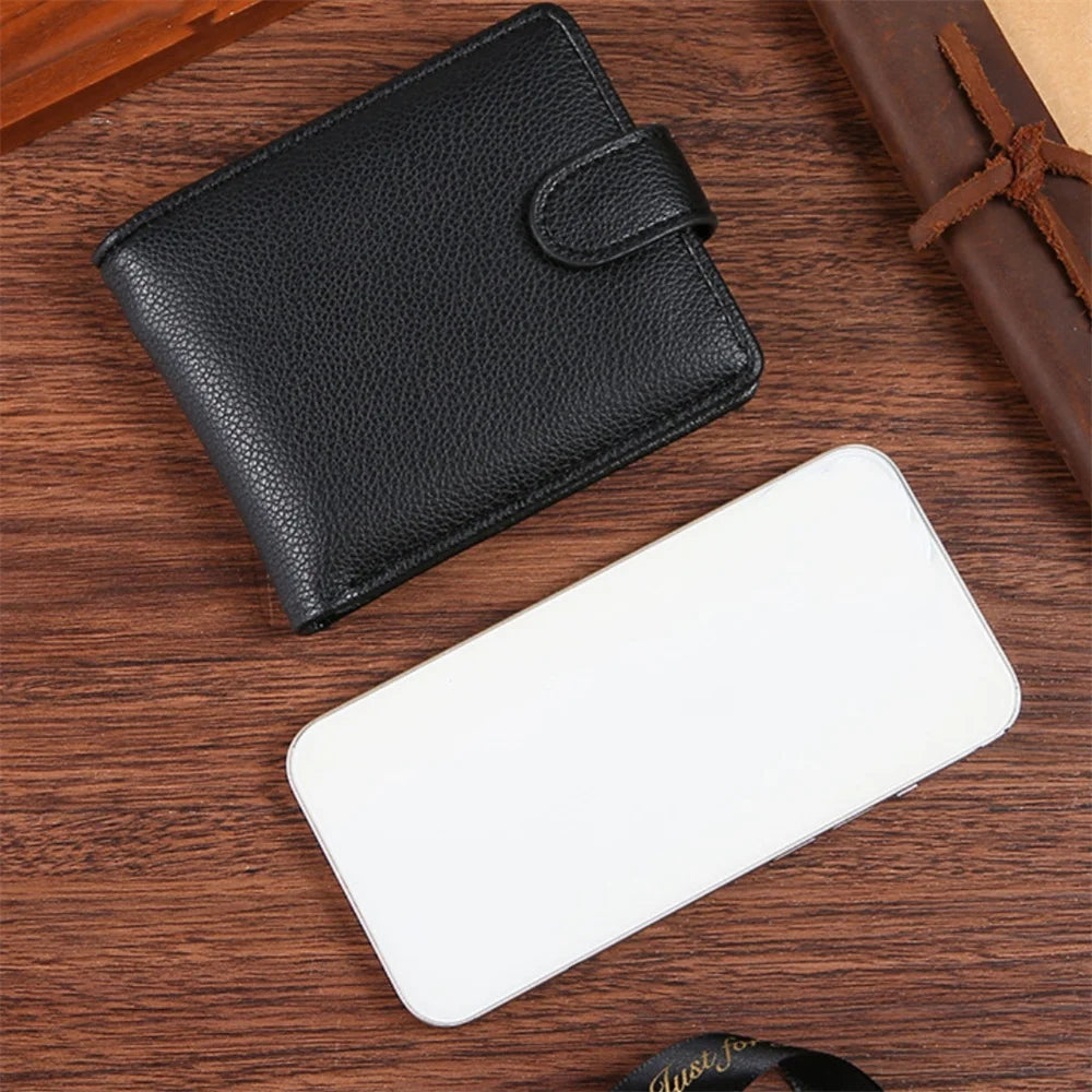 Vintage PU Leather Mens Wallets Solid Sample Style Zipper&Hasp Purse Card Holders Famous Brand High Quality Male Wallet