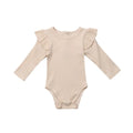 ma&baby 0-24M Spring Fall Newborn Baby Girls Romper Infant Knit Ruffle Jumpsuit Soft Long Sleeve Solid Color  Clothing