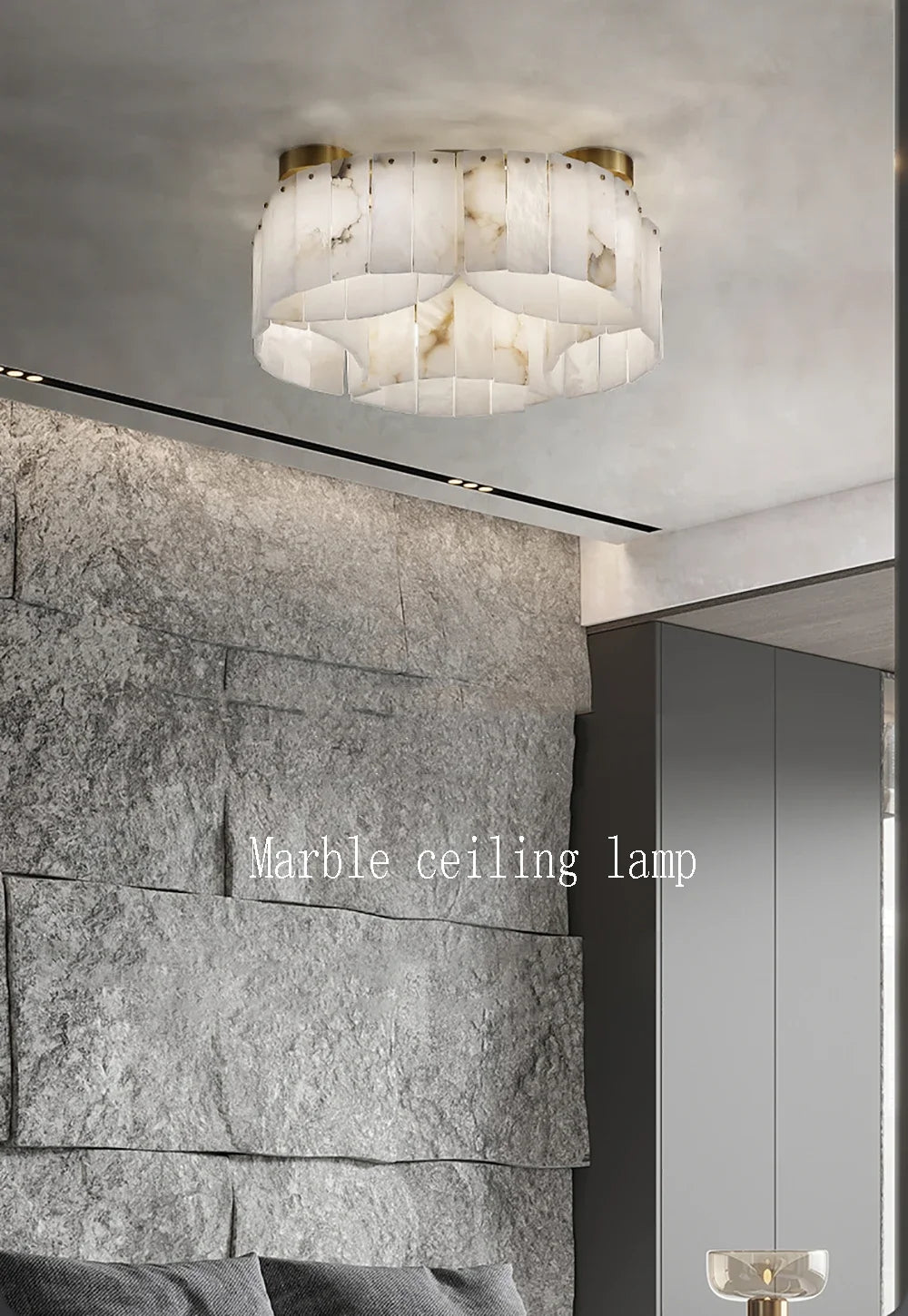 Modern Light Luxury Natural Marble Ceiling Pendant Lamps Home Decor Appliance Hanging Lamps Brushed Matte Gold Lighting