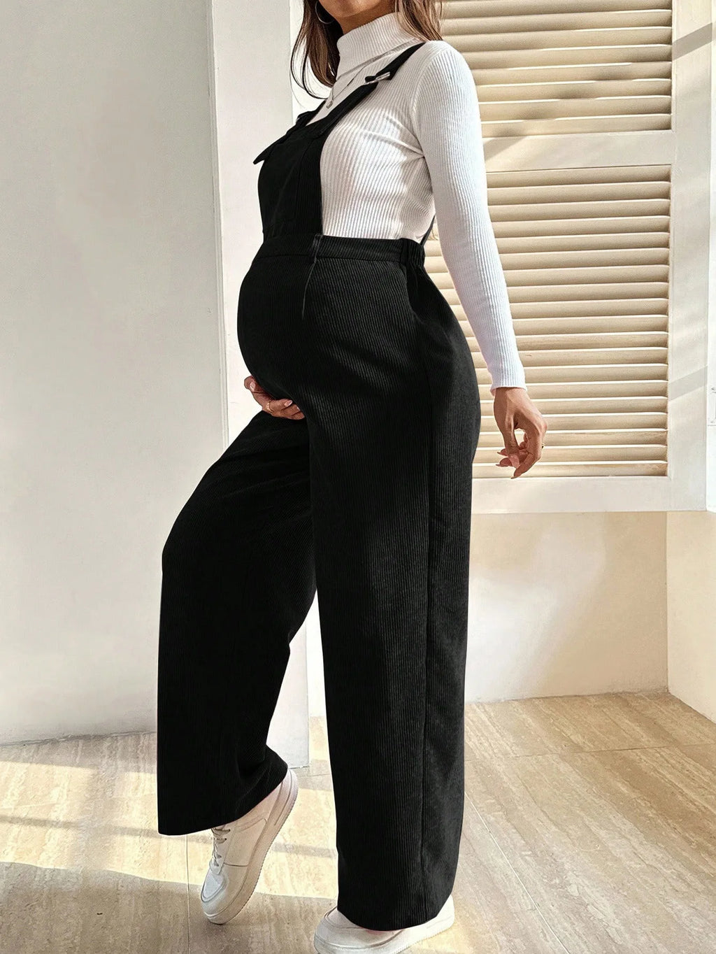Winter Autumn Maternity Corduroy Strappy Jumpsuit Women Pants 2025 Casual Suspender Fashion Wide Leg Playsuits Pregnant Trousers