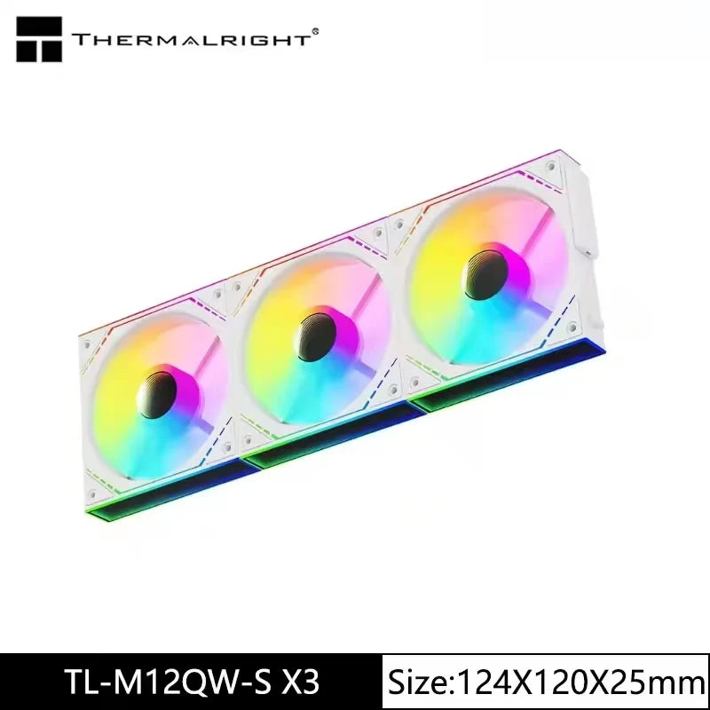 Thermalright TL-M12Q X3 120mm PC Case Cooling Fans, Daisy-Chain | 2000RPM | High Airflow | ARGB | Dual Infinity Mirrors Lighting