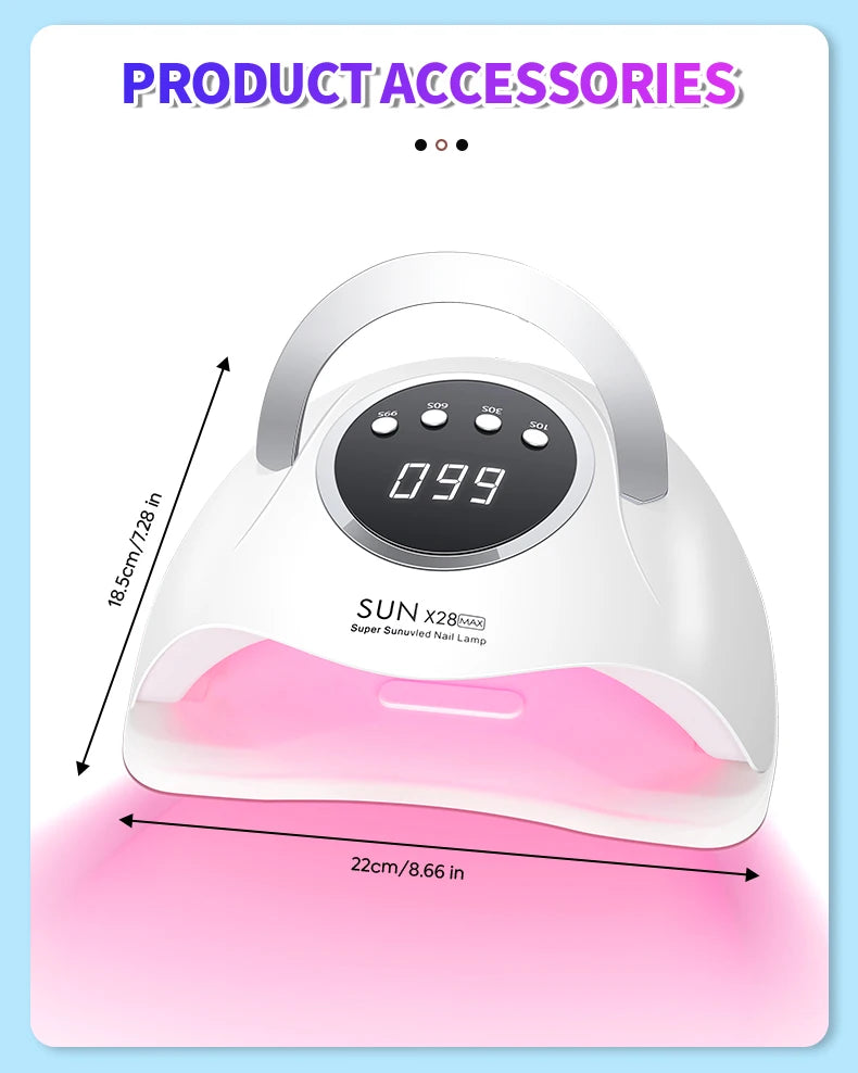 DianaBeauty 90LEDS LED UV Nail Lamp Dryer For Nails 380W Gel Polish Drying Lamp With 4 Timer Setting Auto Sensor Manicure Lamp