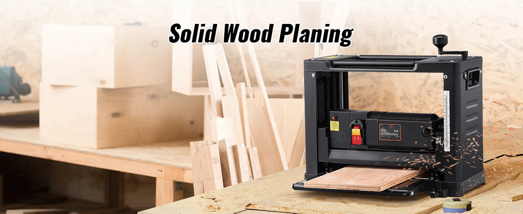 SucceBuy Thickness Planer 13inch Benchtop Planer with Two-Blade 15Amp 1800W Powerful Motor Low Noise for DIY Woodworking Planing