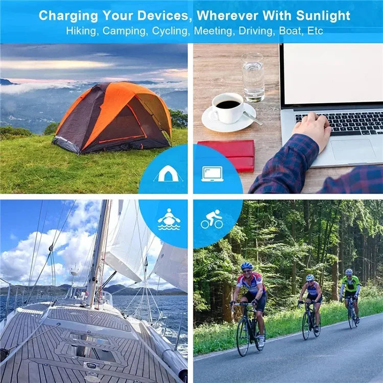 6-Fold 800W Foldable Solar Panel 20W/H Portable Solar Panels Charger USB 5V DC Full Time Power Solar Panel Mobile Power Supply