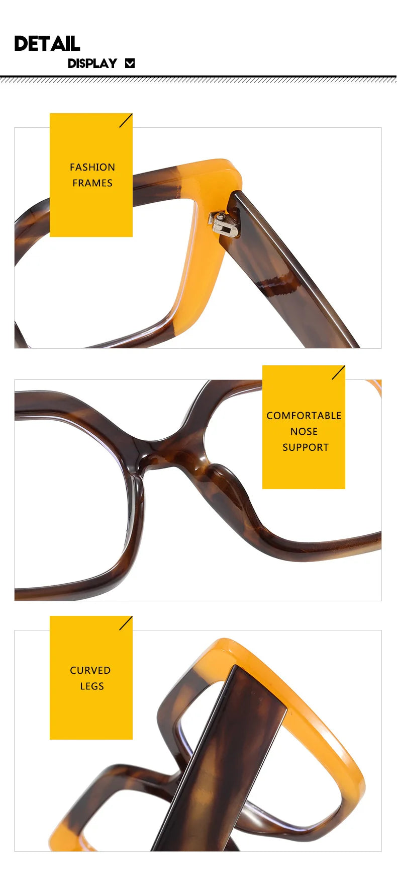 European-style square large-frame glasses with fashionable multiple colors, suitable for ladies, anti-blue light glasses