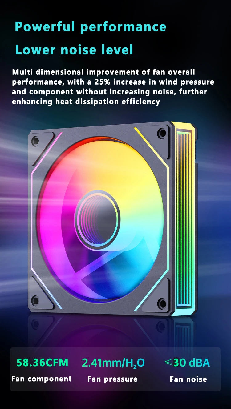 ICE Whale Prism 7 PRO ARGB PC Case Fan 120mm Infinity Mirror Design Motherboard Lighting Sync 4PIN PWM CPU Cooler Fan Ventilador