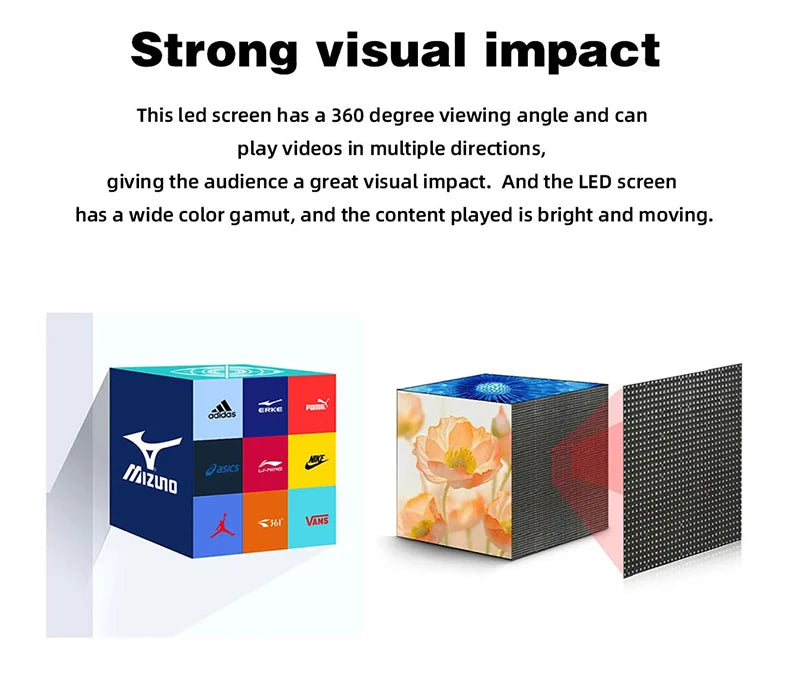 Customized  LED Magic Square Display Advertising Cube  LED Screen Unique LED Display Screen