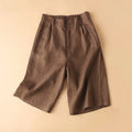 Casual Linen Wide Leg Short Pants Women Summer Loose Fit Thin Cotton Linen Five-Point Pure Color Versatile High Waist Shorts