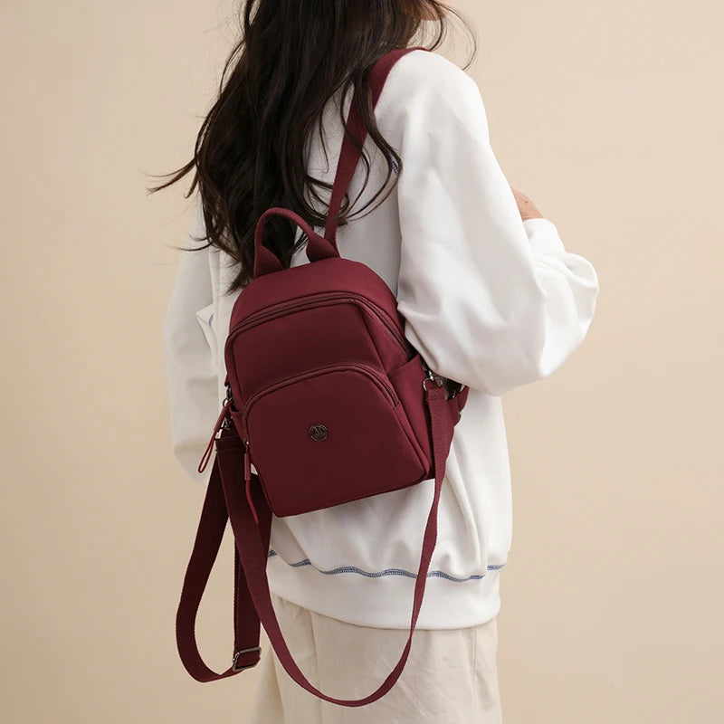 New Women Casual Travel Lightweight Small Backpack With Large Capacity Waterproof Cloth Shoulder Bag and High-end Feel for Girls