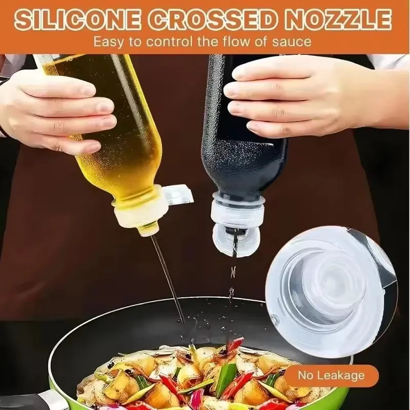 2/4PCS Portable Seasoning Squeeze Bottles Kitchen Ketchup Salad Sauce Olive Oil Dispenser Container Picnic BBQ Cooking Gadgets